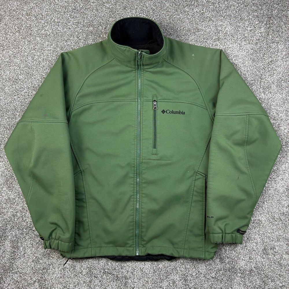 Columbia Jacket Mens‎ Small Green Interchange Softshell Full Zip Windbreaker